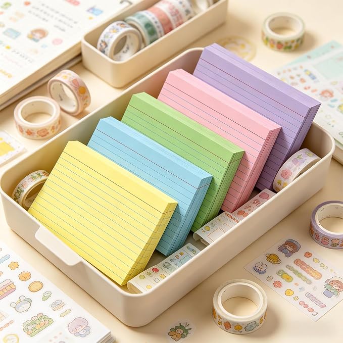 5x7 Colored Index Cards, 100 Pack Heavy 160gsm Flash Cards - Image 3