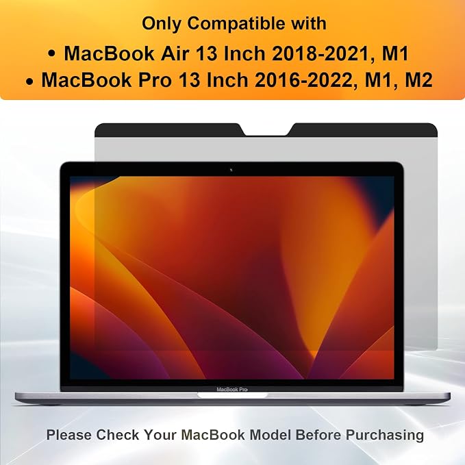 Mamol Magnetic Privacy Screen MacBook Air 13 Inch, Removable Anti Blue Light - Image 8