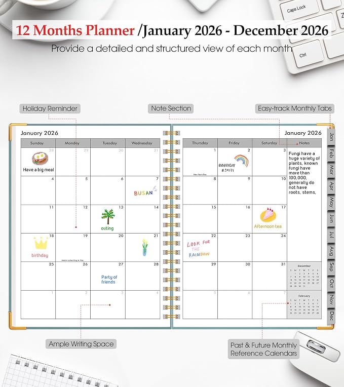 2026 Planner, Weekly and Monthly Calendar Planner from January 2026 - Image 2