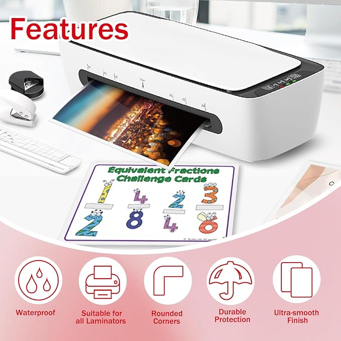 100Pack Legal Size Laminating Sheets 9x14.5inches Thermal Laminating Pouches for Extra Protection 5 Mil Clear Laminator Sheet-DeskLoop Office