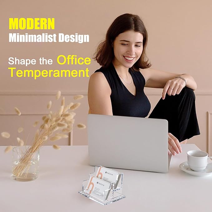 Business Card Holder for Desk 2 Tier 2 Slots, Organize 100 Cards-1 Pack - Image 6