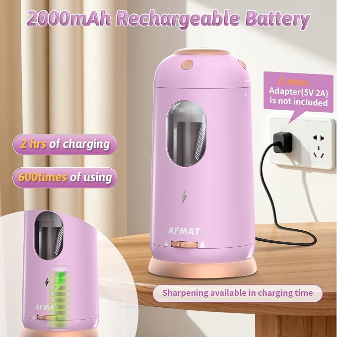 AFMAT Electric Pencil Sharpener, Auto in & Out, Fully Automatic Pencil Sharpener - Image 5