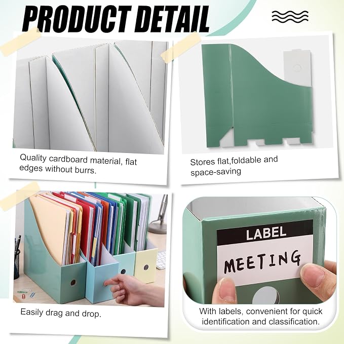 Thenshop 24 Pcs Cardboard Magazine File Holder Organizer, Desk File Organizer - Image 3