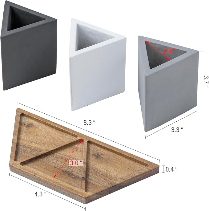 MyGift Modern Concrete Desk Organizer Set - Image 5