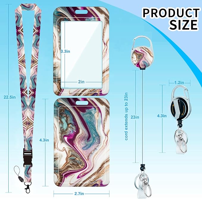 Badge Lanyard and ID Badge Holder, Retractable Badge Reels - Image 2