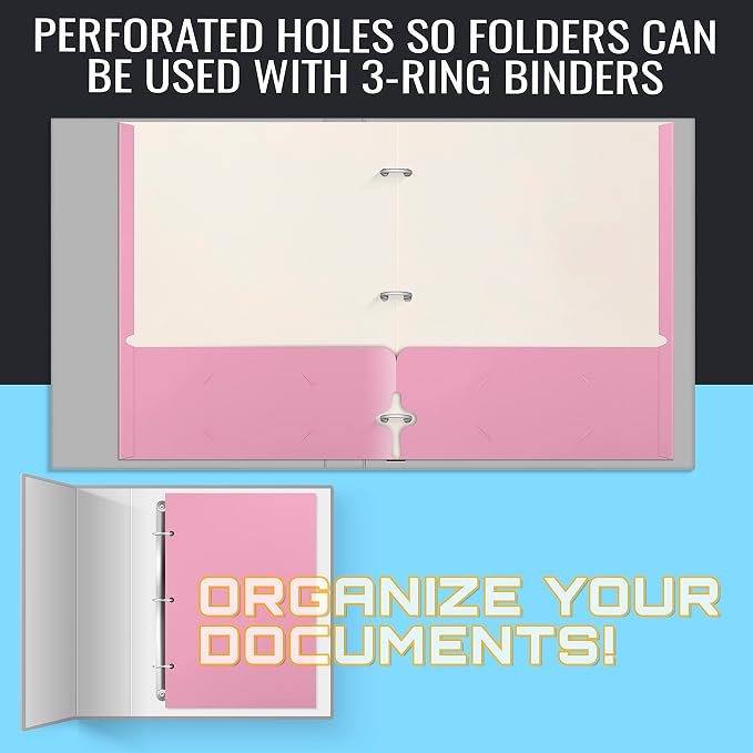 Better Office Products Two Pocket Portfolio Folders, Letter Size Paper Folders - Image 5