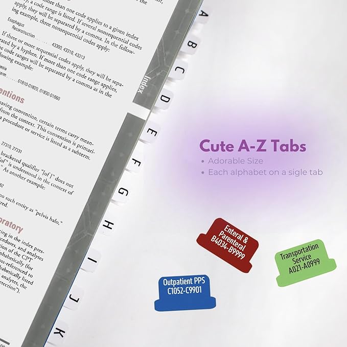 Index Tabs for HCPCS Level II Expert 2025 Codebook - Easy Navigation for Medical Coding Books (for AAPC Version)-DeskLoop Office