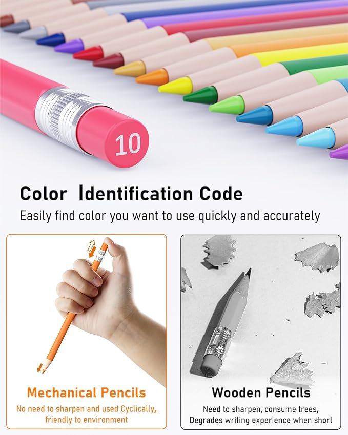 Four Candies Mechanical Colored Pencils, Erasable Mechanical Pencils - Image 4