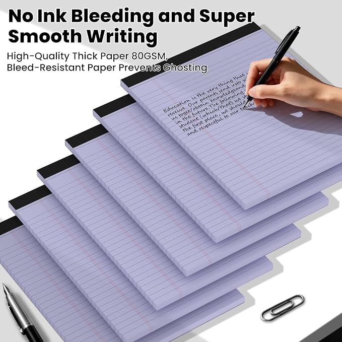 6pcs Legal Pads 8.5 x 11, Notepads 8.5 x 11 Inch, 30 Sheets/Pack, Perforate - Image 5