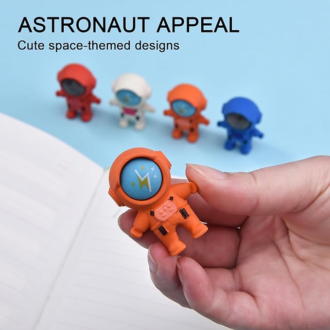 20Pcs Outer Space Themed Erasers for Kids Bulk, Kawaii Cute Spaceman Eraser for School Classroom Supplies Party Favors-DeskLoop Office