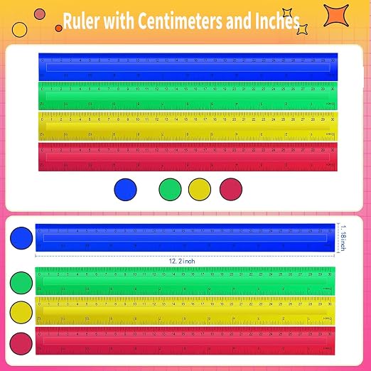 200 Pcs 12 Inch Rulers Bulk Plastic Kid Ruler - Image 3