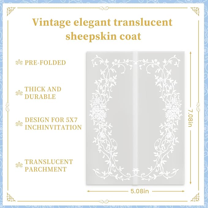 Vellum Jackets for 5x7 Envelopes for Invitations Wedding Envelopes Vellum Paper - Image 5