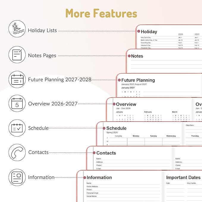 Forvencer Pocket Planner 2026-2027, Weekly Monthly Planners - Image 4