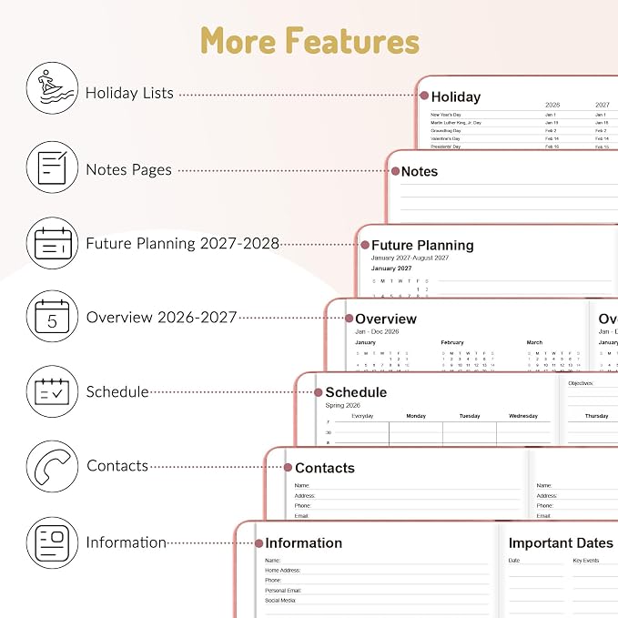 Forvencer Pocket Planner 2026-2027, Weekly Monthly Planners - Image 4