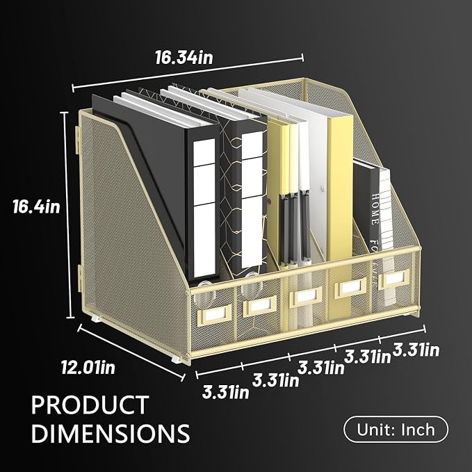 DALTACK Desk Organizers Metal Magazine File Holder - Image 6