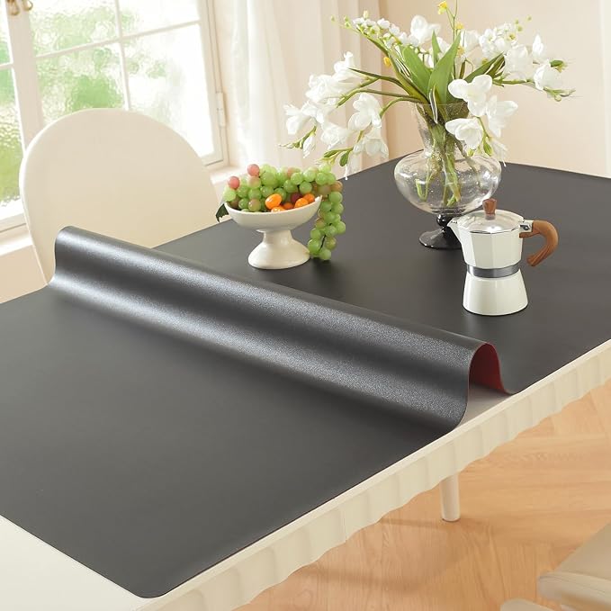 OstepDecor Black Table Cover Protector 42 x 72 Inch, 1.5mm Thick Plastic Table by OstepDecor