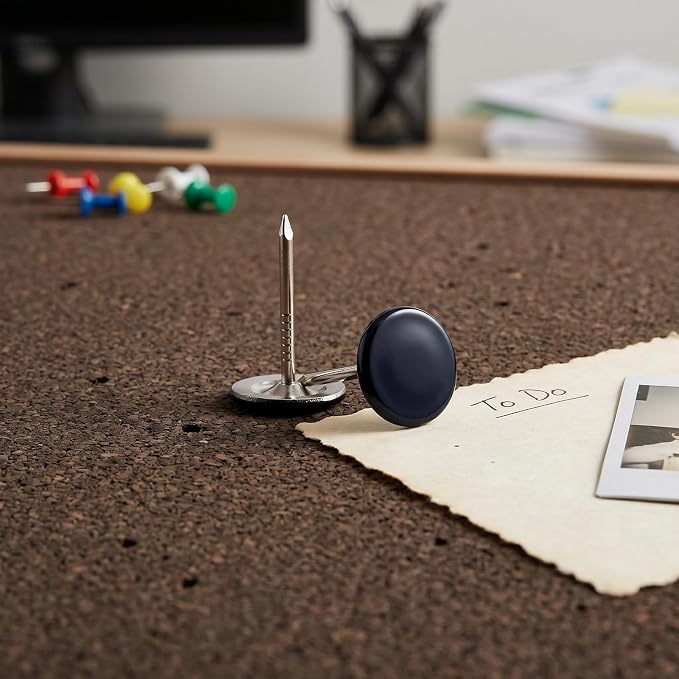 Black Heavy Duty Thumb Tacks, Extra Long Push Pins - Image 3