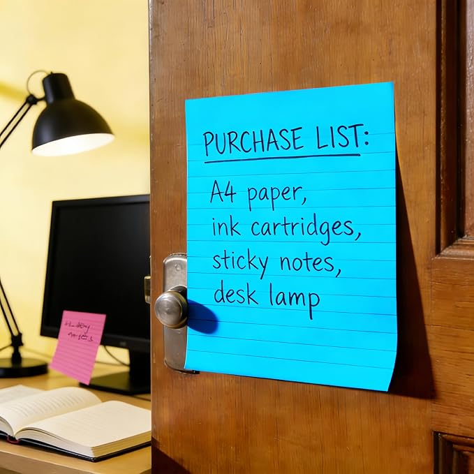 BOKUGE Lined Sticky Notes 4x6 in, Strong Adhesive Self Stick Note Pads - Image 7