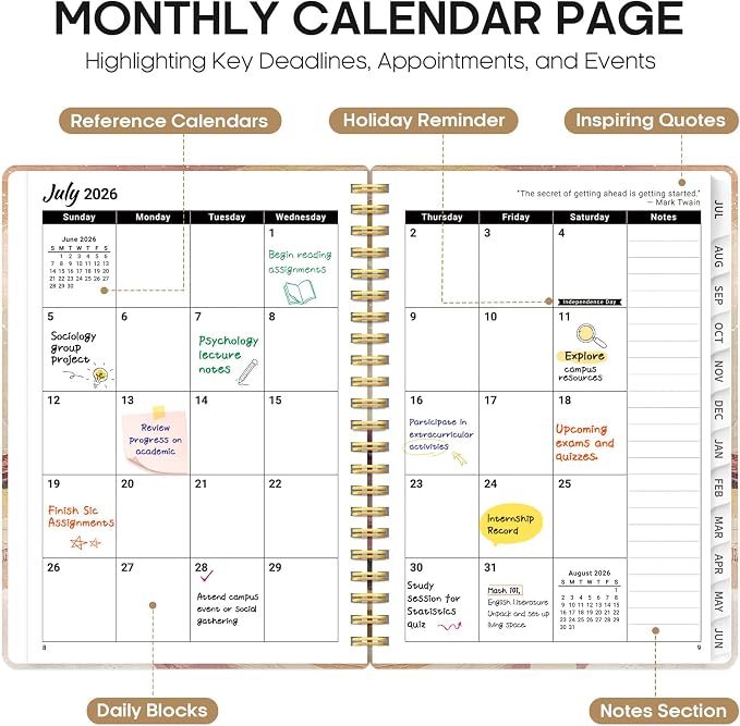 Planner 2026-2027, Academic Year Monthly and Weekly Calendar Planner, Jul 2026 - Image 2