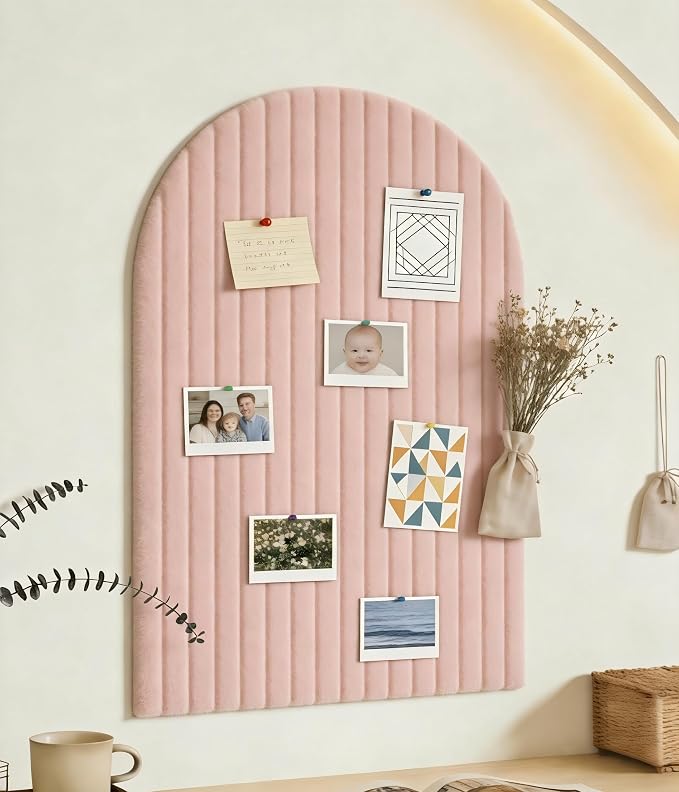 Large Arched Felt Bulletin Board, Sized 36" x 24" by Unknown