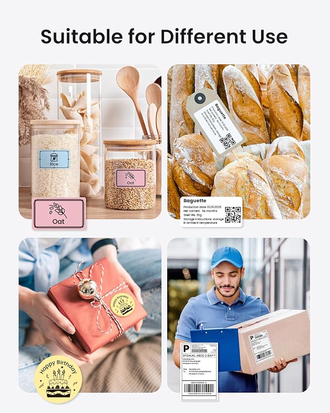 POLONO Bluetooth Thermal Shipping Label Printer, Wireless 4x6 Shipping Label Printer for Small Business, Support iOS, Android, Windows and Mac, Compatible with Amazon, Ebay, Shopify, Etsy, USPS(Black)-DeskLoop Office