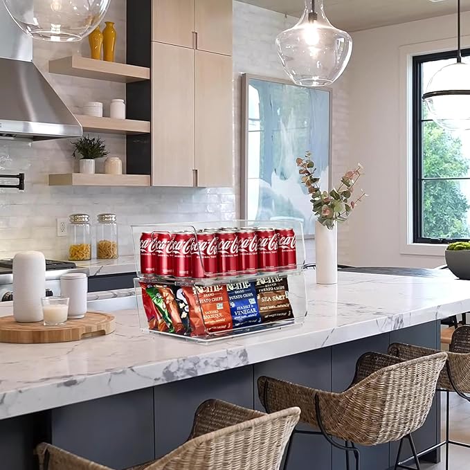 Sorbus Stackable Storage Bins Open Front - Pantry Bins for Storage and Organization - Acrylic Stackable Bins for Kitchen - Clear Pantry Organizer Bin (Large 4 Pack)-DeskLoop Office