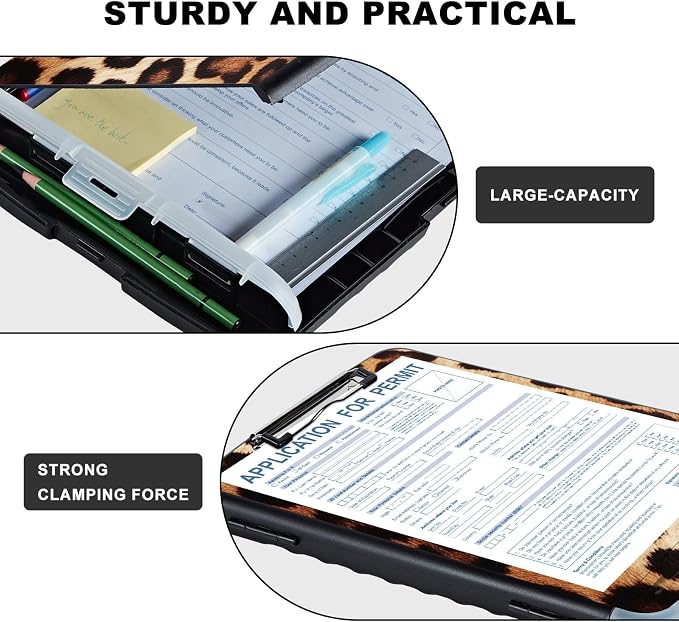 Leopard Brown Storage Clipboard - Image 3