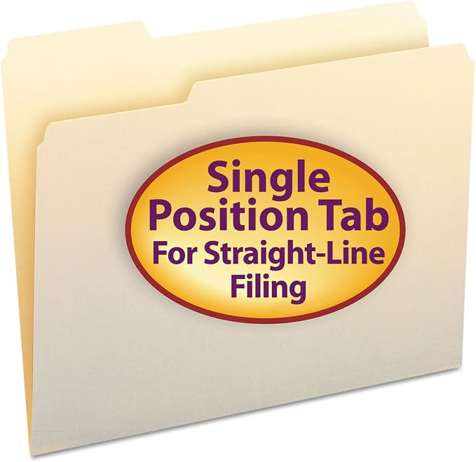 Smead File Folder, 1/3-Cut Tab, Left Position, Letter Size, 100 per Box by SMEAD