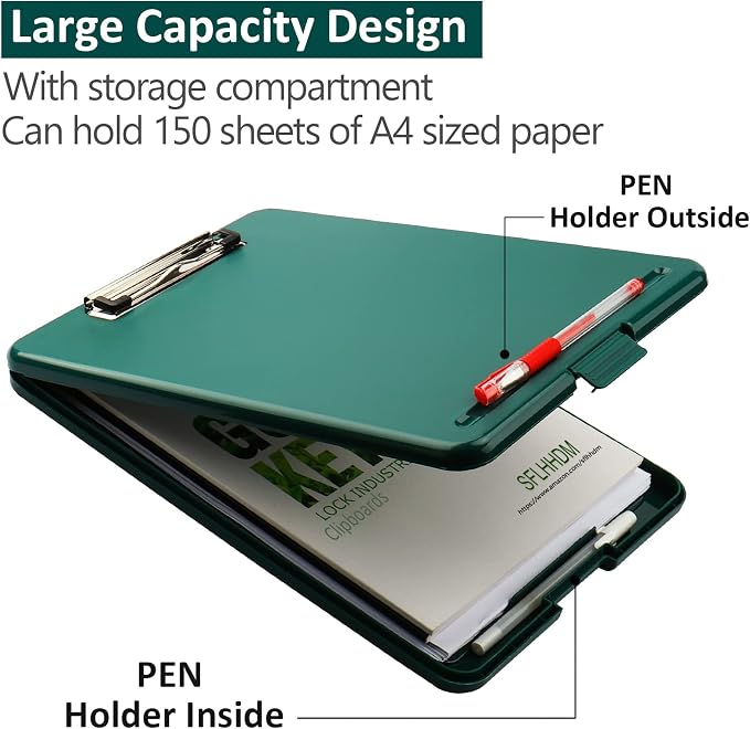 Clipboard with Storage, Storage Clipboard with Clip, Clipboards Foldable - Image 2