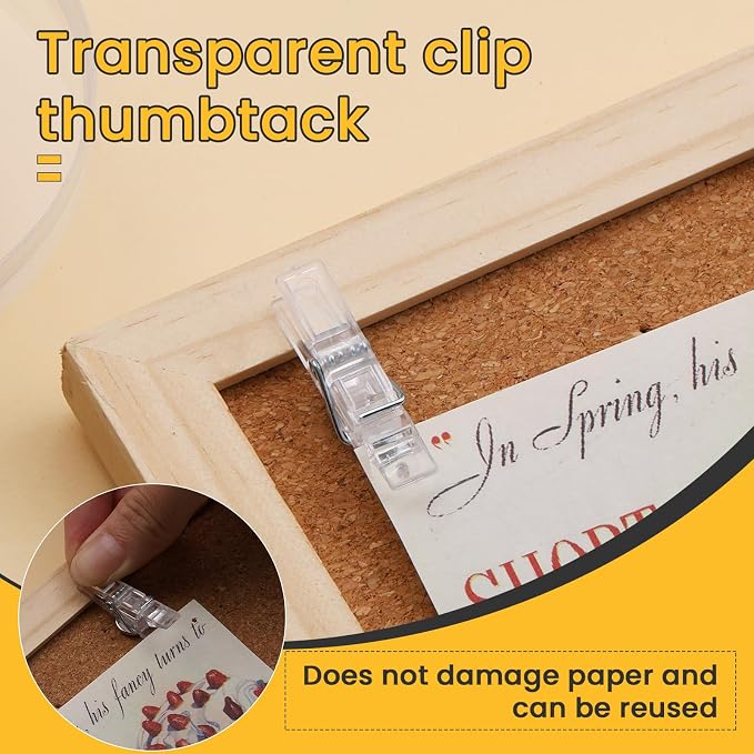TLKKUE Push Pin Clips for Cork Board - Image 6