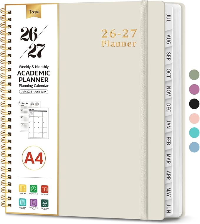 Planner 2026-2027, 8.5" x 11" Weekly and Monthly Academic Year Planner Calendar by Taja
