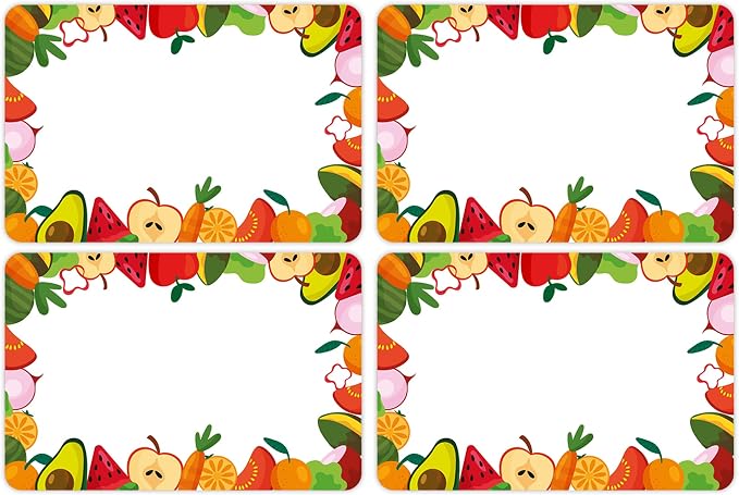 Wonmon 200 PCS Fruit Name Tags Stickers, Self Adhesive Cute Fruits Style Name by wonmon