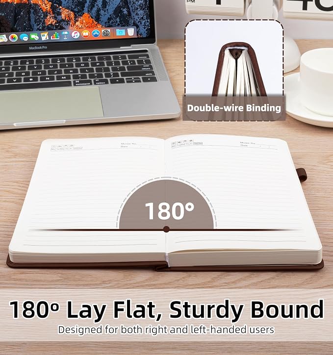 Lined Journal Notebook 365 Pages, A5 Leather Journals - Image 5