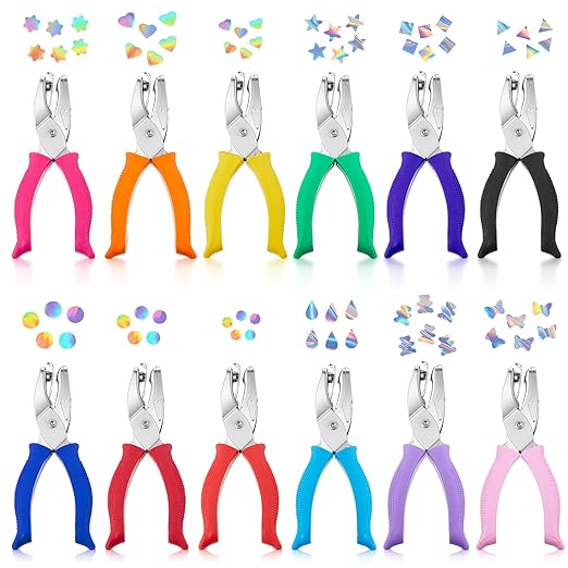 Lothee 12 Pcs Hole Punch Shapes Single Hole Paper Punchers by Lothee