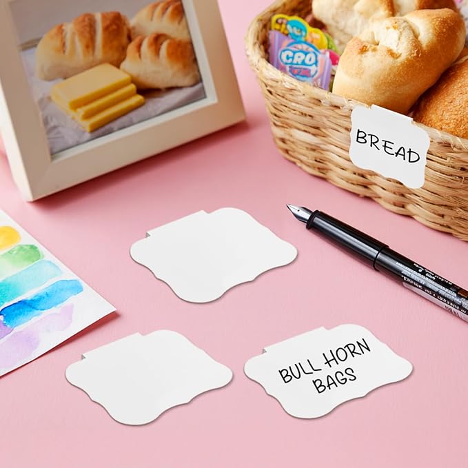 12pcs White Basket Labels Removable PVC Labels | Clip On - Image 7