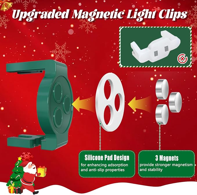 UQM 50 Pack C9 Magnetic Christmas Light Clips, Extra Strong Magnetic Clips Hooks - Image 4