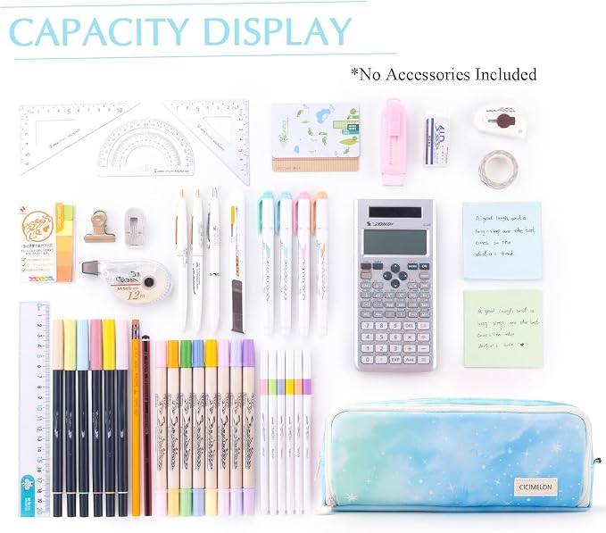 CICIMELON Large Capacity Pencil Case 3 Compartment Pouch Pen Bag - Image 7
