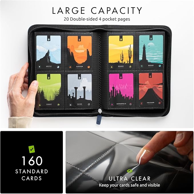 Vault X 4 Pocket Zip Binder, 160 Cards, Exo-Tec Material, 20 Side-Loading Pages - Image 4