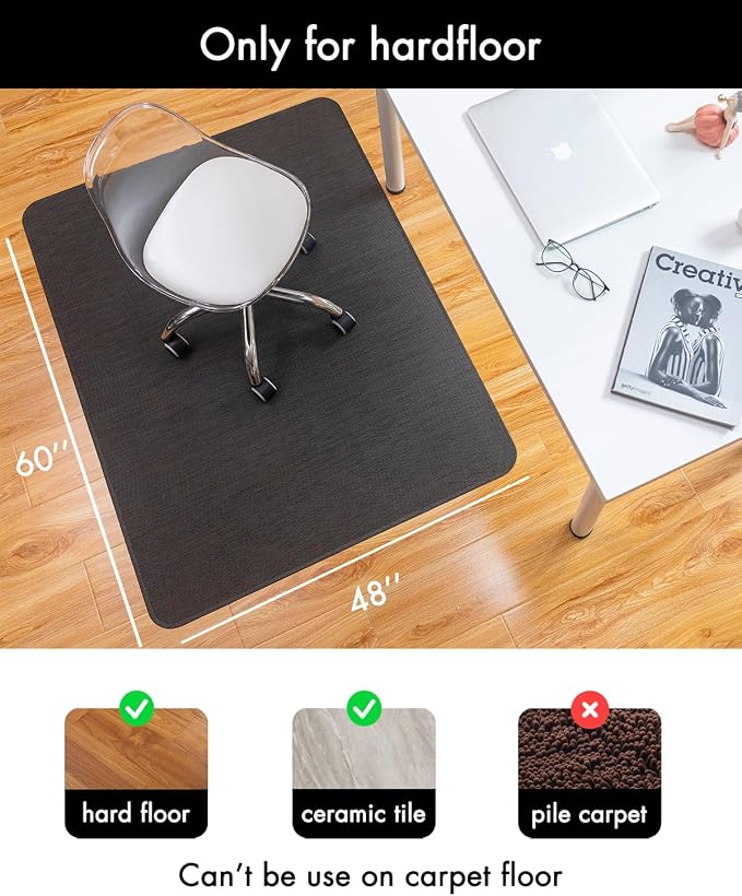 Baroyal Office Chair Mat for Hardwood Floor Under Desk Computer Rolling Chair - Image 3