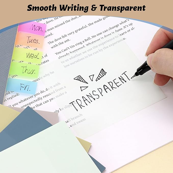 ‎SYMDROMIA Transparent Sticky Notes, Post Translucent - Image 5