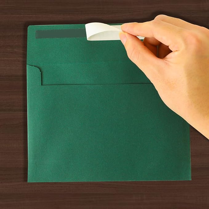 Green Envelopes, 50 Pack, 5 x 7 Inch, Dark Green, 120gsm Paper - Image 5