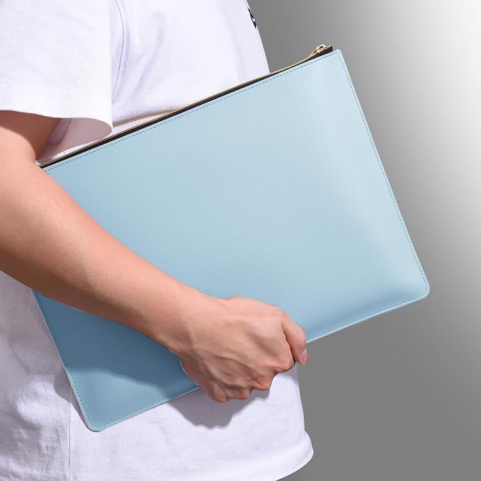 PU Leather A4 File Folder Zipper Document Holder Envelope Folder Case - Image 3