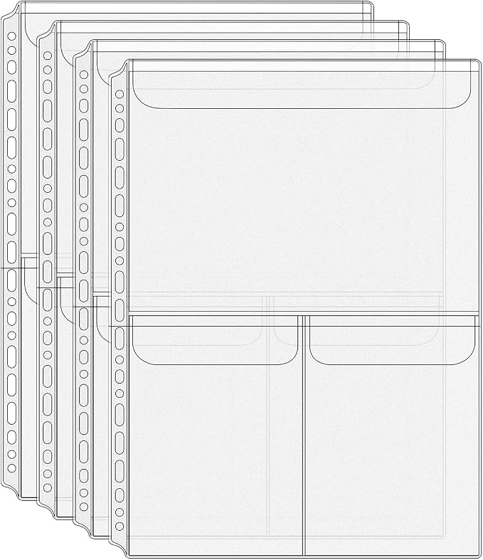 Mogoostry A4 Binder Pockets Zipperless Cash Envelopes 3 Pocket Binder Sleeves by MoGuShiYe