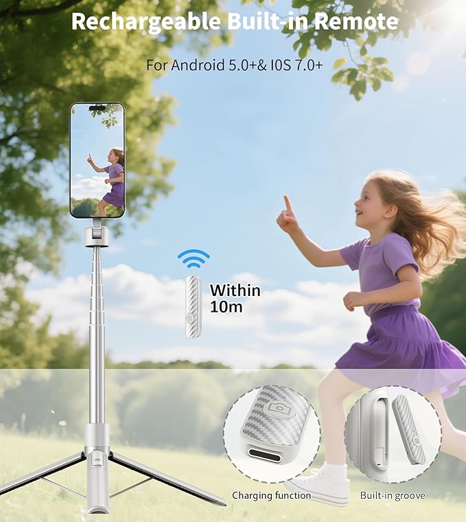 TONEOF 68" Magnetic Selfie Stick Tripod - Image 6