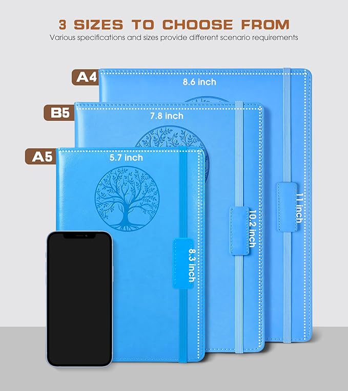 Lined Journal Notebook for Women Men,256 Pages B5 Large Hardcover Leather Journals for Writing,Travel,Business,Work,School,College Ruled Notebooks for Note Taking,Diary Notepad 7.8"×10.2"-DeskLoop Office