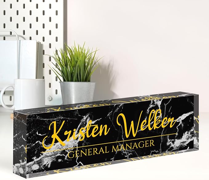 Name Plate for Desk, Desk Name Plate Personalized, Office Decor for Women Men by Spricoz