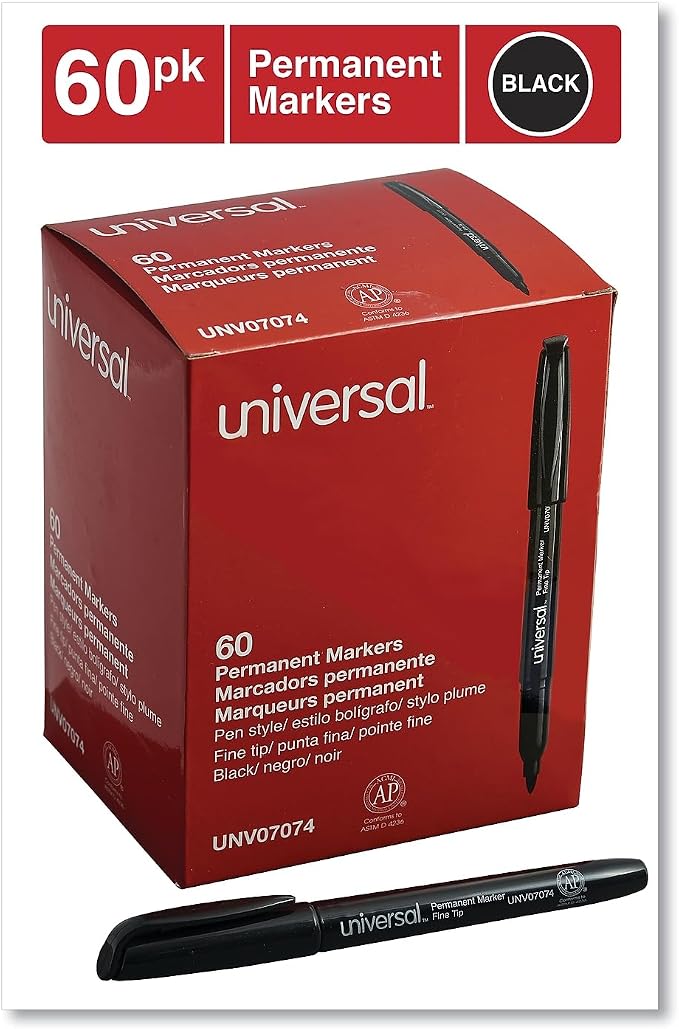 Universal UNV07074 Fine Bullet Tip Pen-Style Permanent Marker - Image 2
