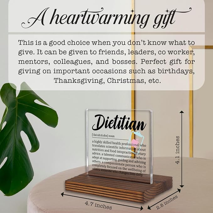 Dietitian Desk Sign Gift for Nutritionists, Thank You Appreciation Plaque for - Image 4