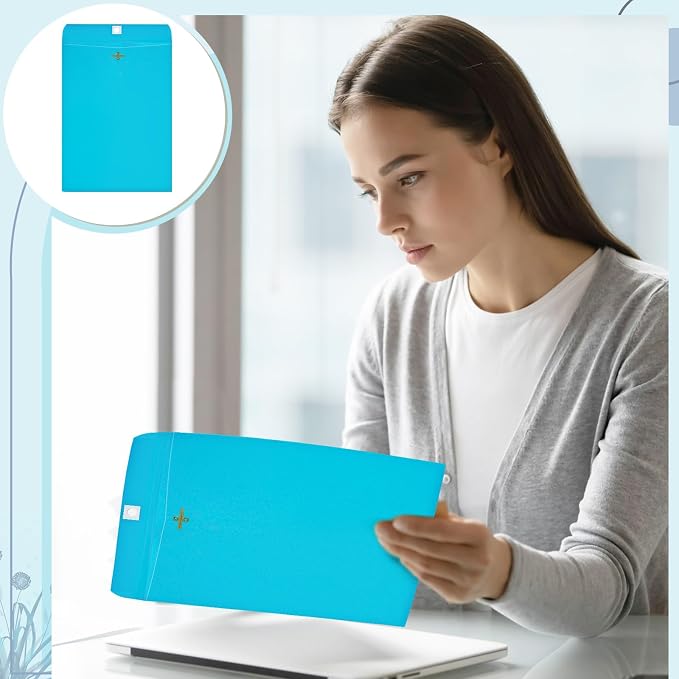 Geyee 200 Pcs Clasp Manilla Envelopes Gummed Colored Envelopes - Image 6