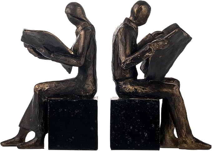 Lukitas Decorative Newspaper Reader Bookends, Heavy Duty Book Holder Non-Slip - Image 7
